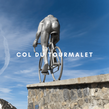 view of the iron statue on the Col du Tourmalet